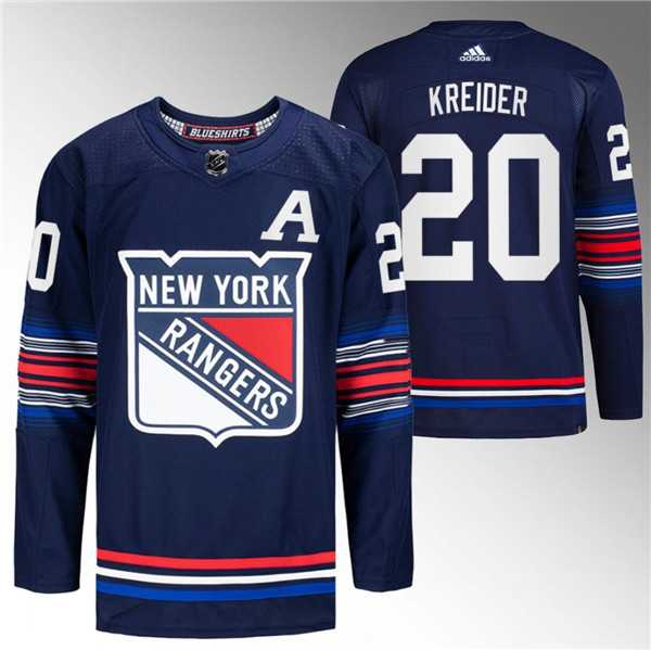 Men%27s New York Rangers #20 Chris Kreider Navy Stitched Jersey Dzhi